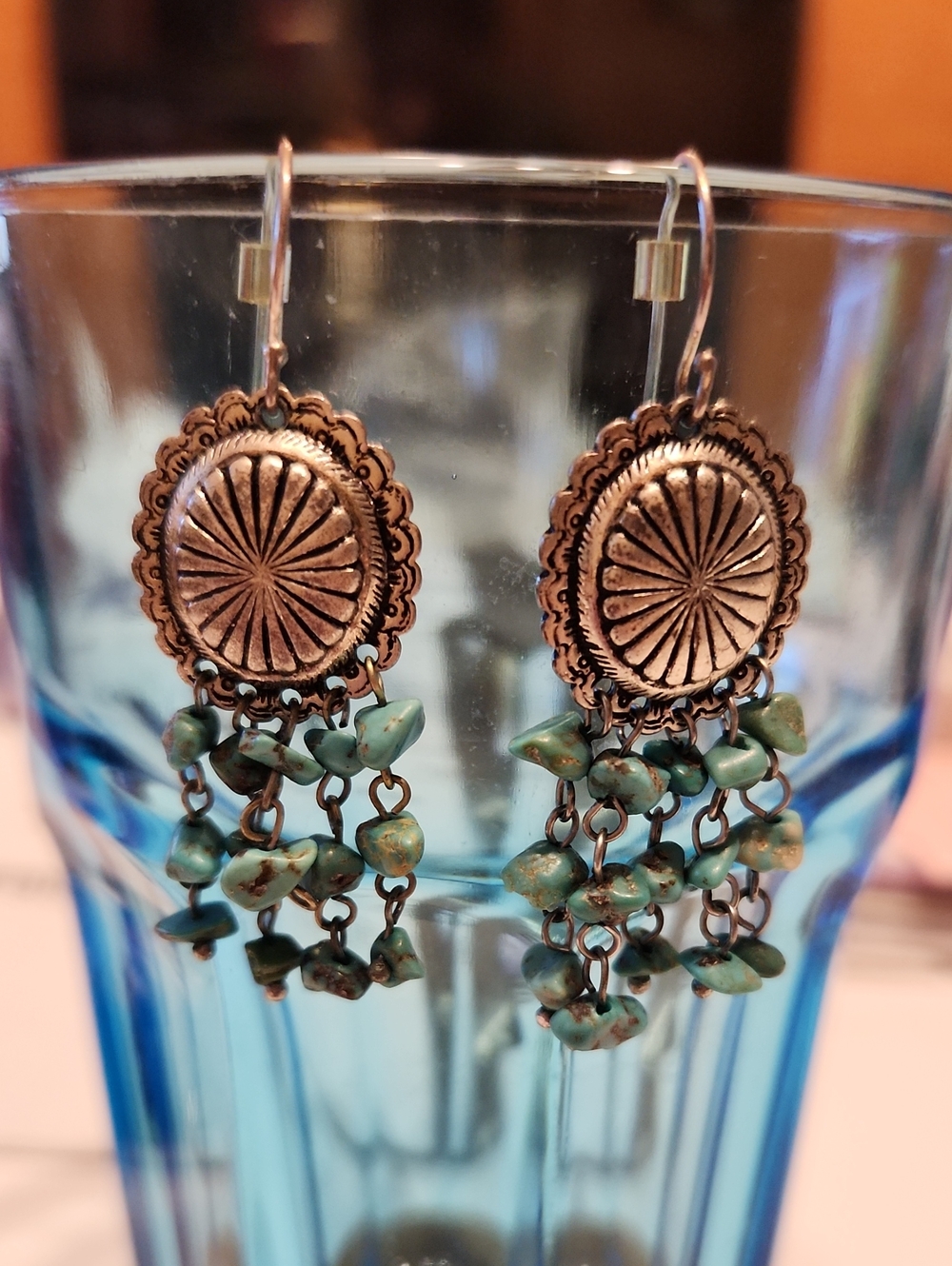 Vintage-Inspired Turquoise Dangle Earrings - Women Jewelry